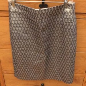 Metallic jcrew pattern pencil skirt mini